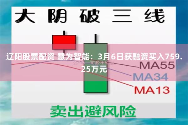 辽阳股票配资 慧为智能：3月6日获融资买入759.25万元